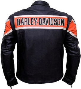 Harley Davidson Jacket Moto Gear Black Cow Leather Jacket for Mens