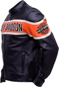 Harley Davidson Jacket Moto Gear Black Cow Leather Jacket for Mens