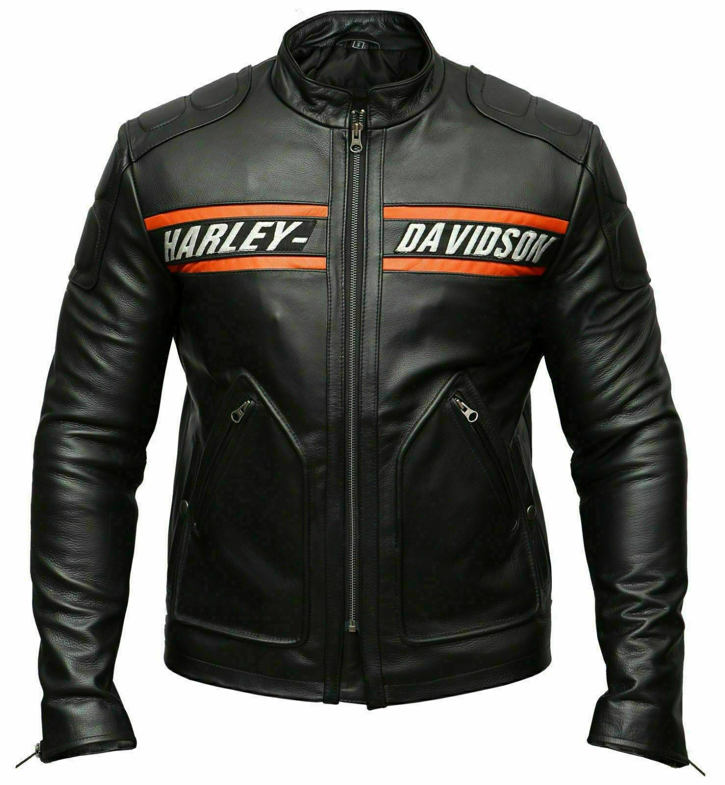 Men's Passing Link Harley Davidson Motorcycle Leather Jacket Goldberg