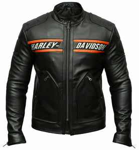 Men's Passing Link Harley Davidson Motorcycle Leather Jacket Goldberg