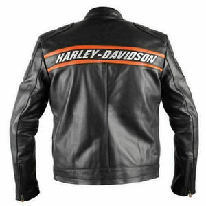 Men's Passing Link Harley Davidson Motorcycle Leather Jacket Goldberg