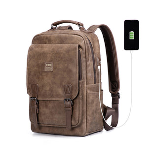 Zee Leather Backpack Men's Fashion Trend Backpack Men's Travel Bag Korean Leisure Youth Student School Bag Computer Bag