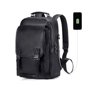 Zee Leather Backpack Men's Fashion Trend Backpack Men's Travel Bag Korean Leisure Youth Student School Bag Computer Bag