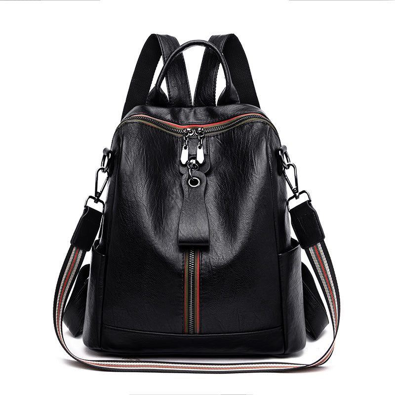 Zee Leather - Soft Leather Female Bag Retro Travel Backpack