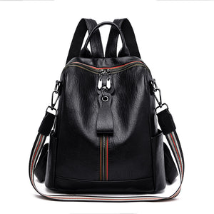 Zee Leather - Soft Leather Female Bag Retro Travel Backpack