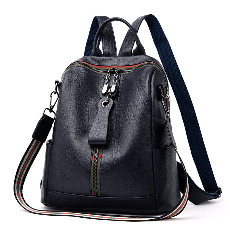 Zee Leather - Soft Leather Female Bag Retro Travel Backpack