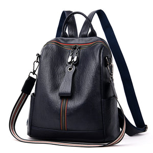 Zee Leather - Soft Leather Female Bag Retro Travel Backpack