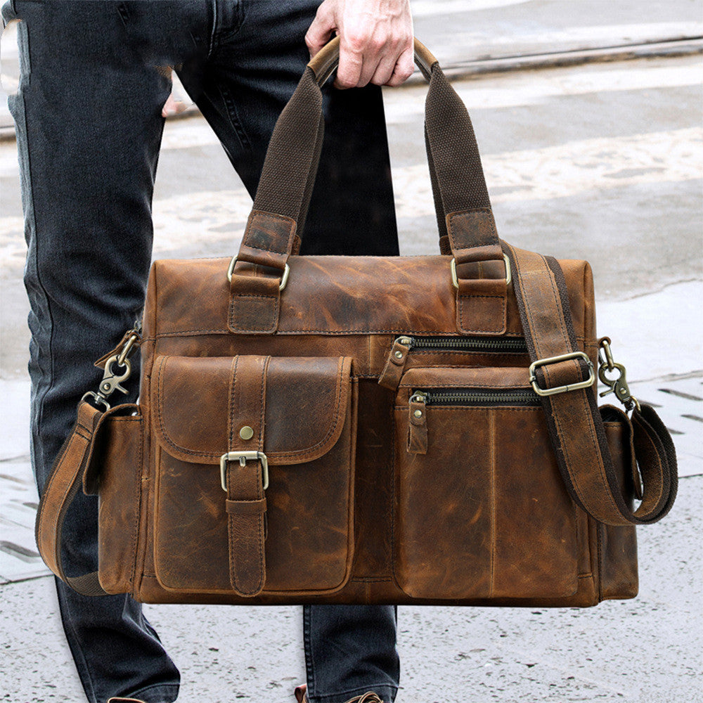 Zee Leather - Leather Business Travel Bag Men's Leather Duffel Bag