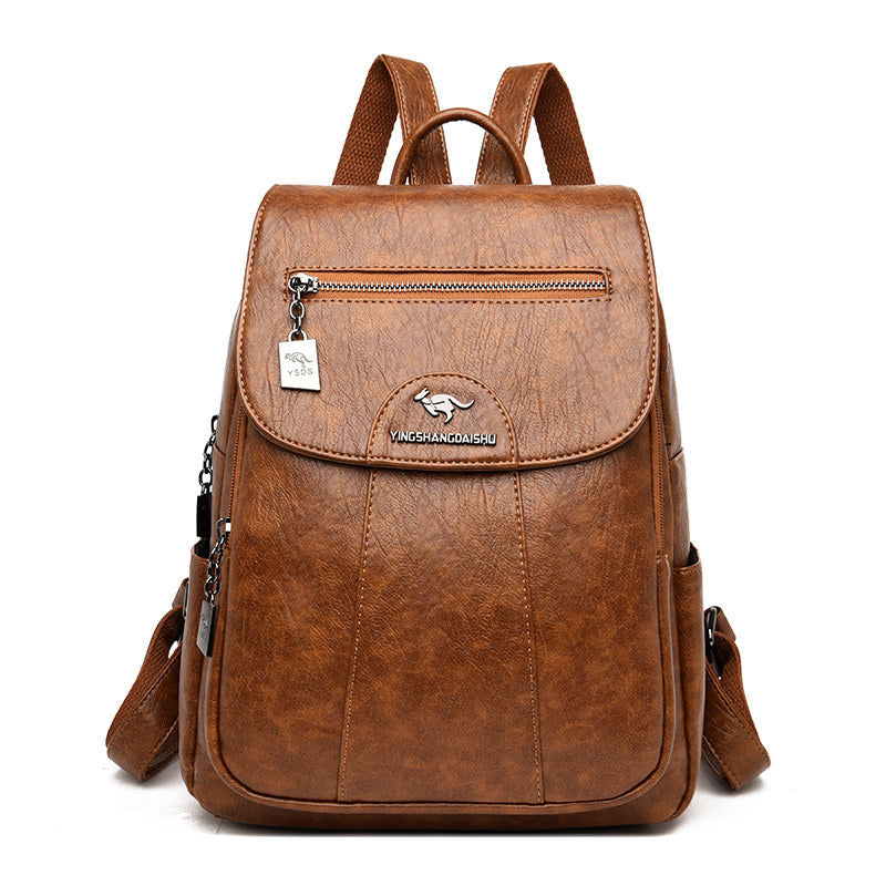 Zee Leather Anti-theft soft leather wild travel bag