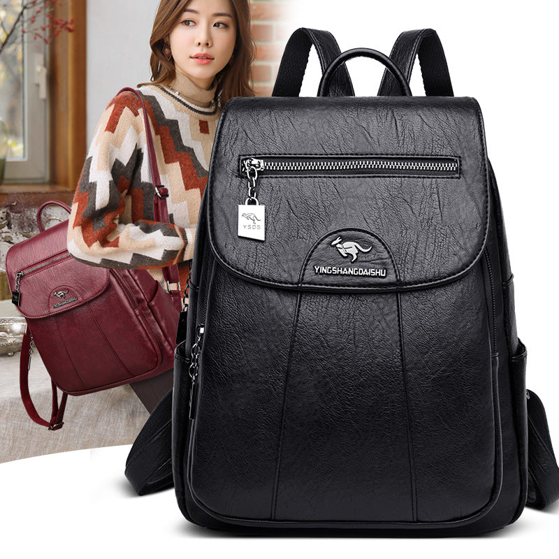 Zee Leather Anti-theft soft leather wild travel bag