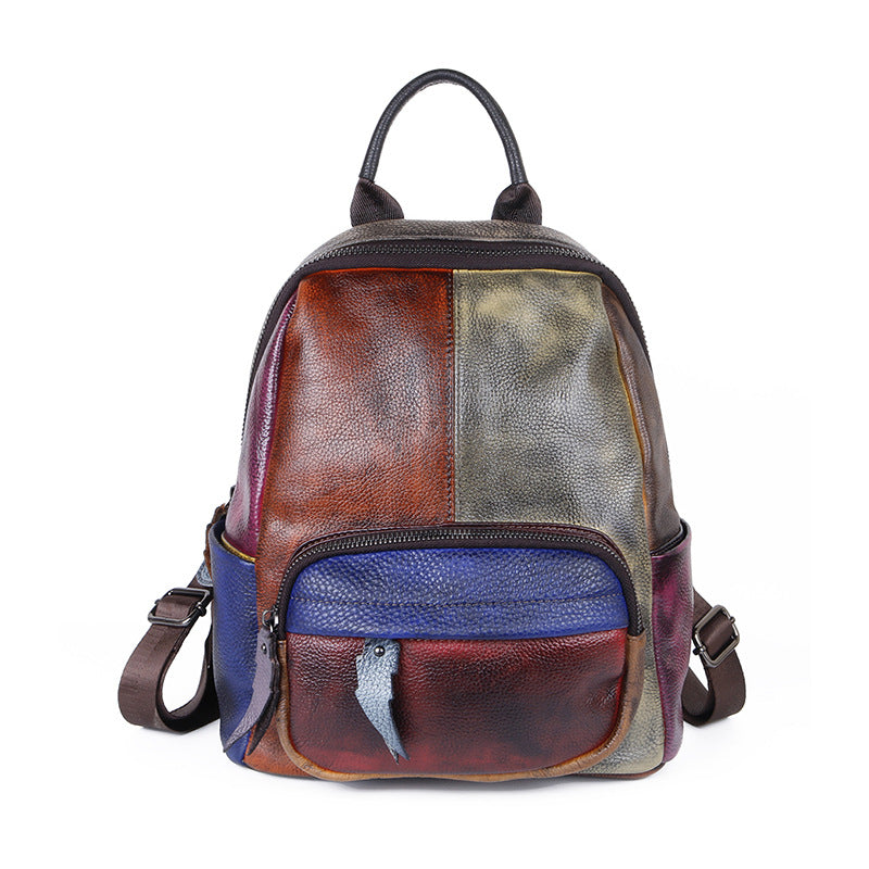 Zee Leather New backpack color contrast is hand rubbing bag