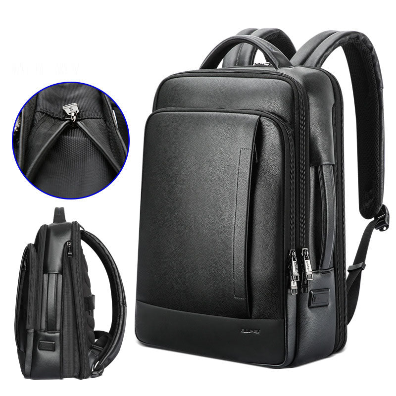 Zee Leather Backpack Leather Backpack Men's Business Trip First Layer Leather Backpack Computer Bag