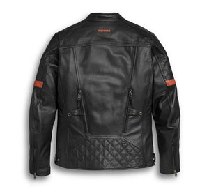 Men's Vanocker Waterproof H-D Triple Vent System Leather Jacket