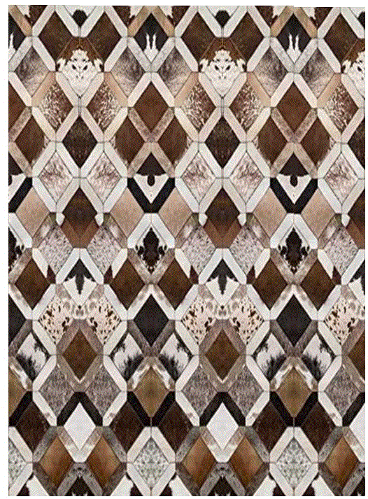 Cowhide patchwork rug
