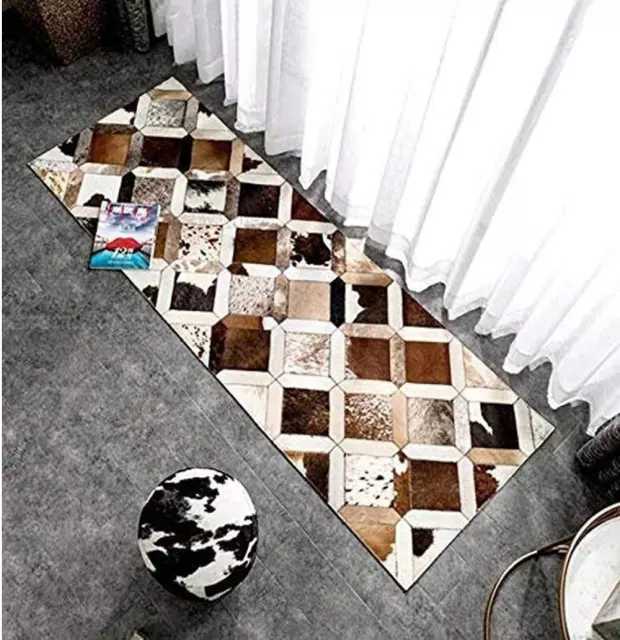 Cowhide patchwork rug