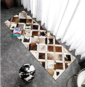Cowhide patchwork rug