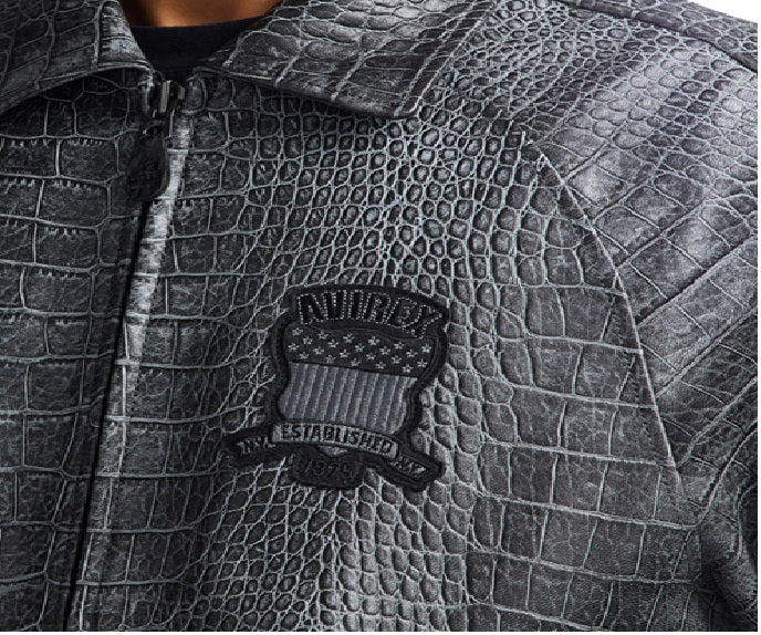AVIREX LIMITED EDITION DISTRESSED CROC ICON JACKET