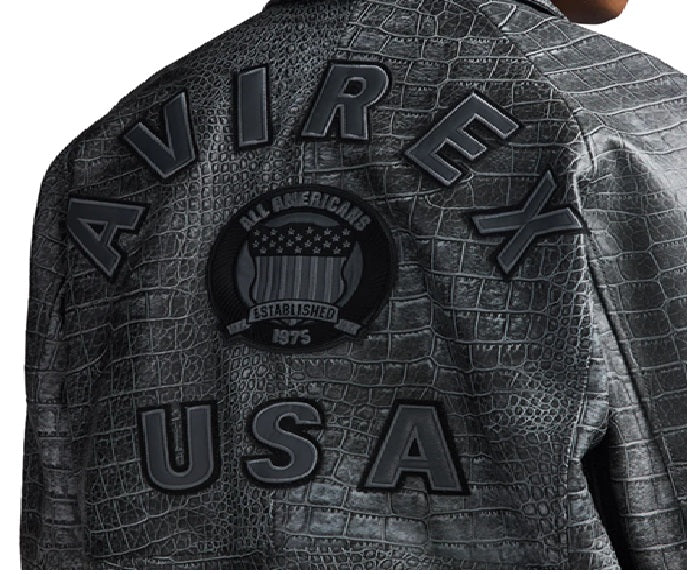 AVIREX LIMITED EDITION DISTRESSED CROC ICON JACKET