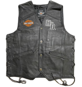 Harley Davidson Men Cafe Racer Motorcycle Leather Vest