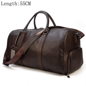 Zee Leather - Large Luggage/ Travel made of Cowhide Genuine Leather Travel Duffle Bag