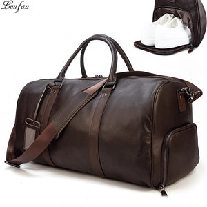 Zee Leather - Large Luggage/ Travel made of Cowhide Genuine Leather Travel Duffle Bag