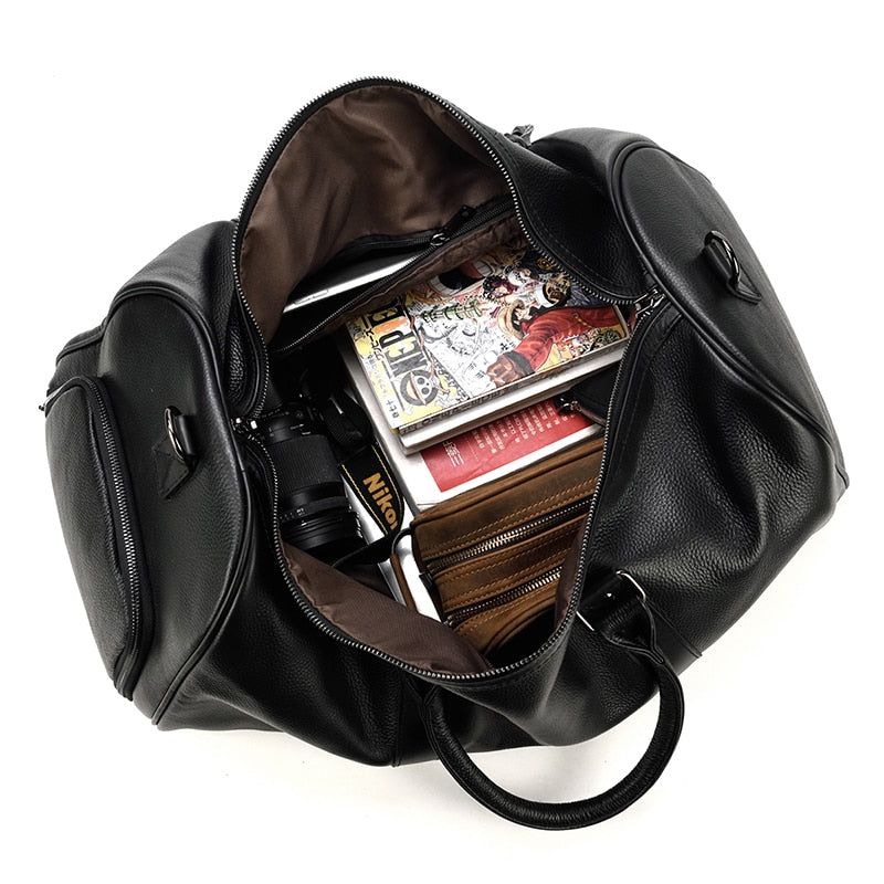 Zee Leather - Large Luggage/ Travel made of Cowhide Genuine Leather Travel Duffle Bag