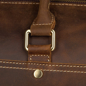 Zee Leather - Men's Crazy Horse Leather Travel Bag Cow Leather Big Travel Duffel Durable Cowhide Weekend Bag Man Genuine Leather Luggage Bag