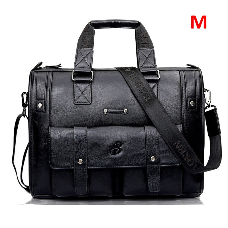 Zee Leather – Men’s Leather Black Briefcase Business Handbag Messenger Bags Male Vintage Shoulder Bag Large Laptop Travel Bags
