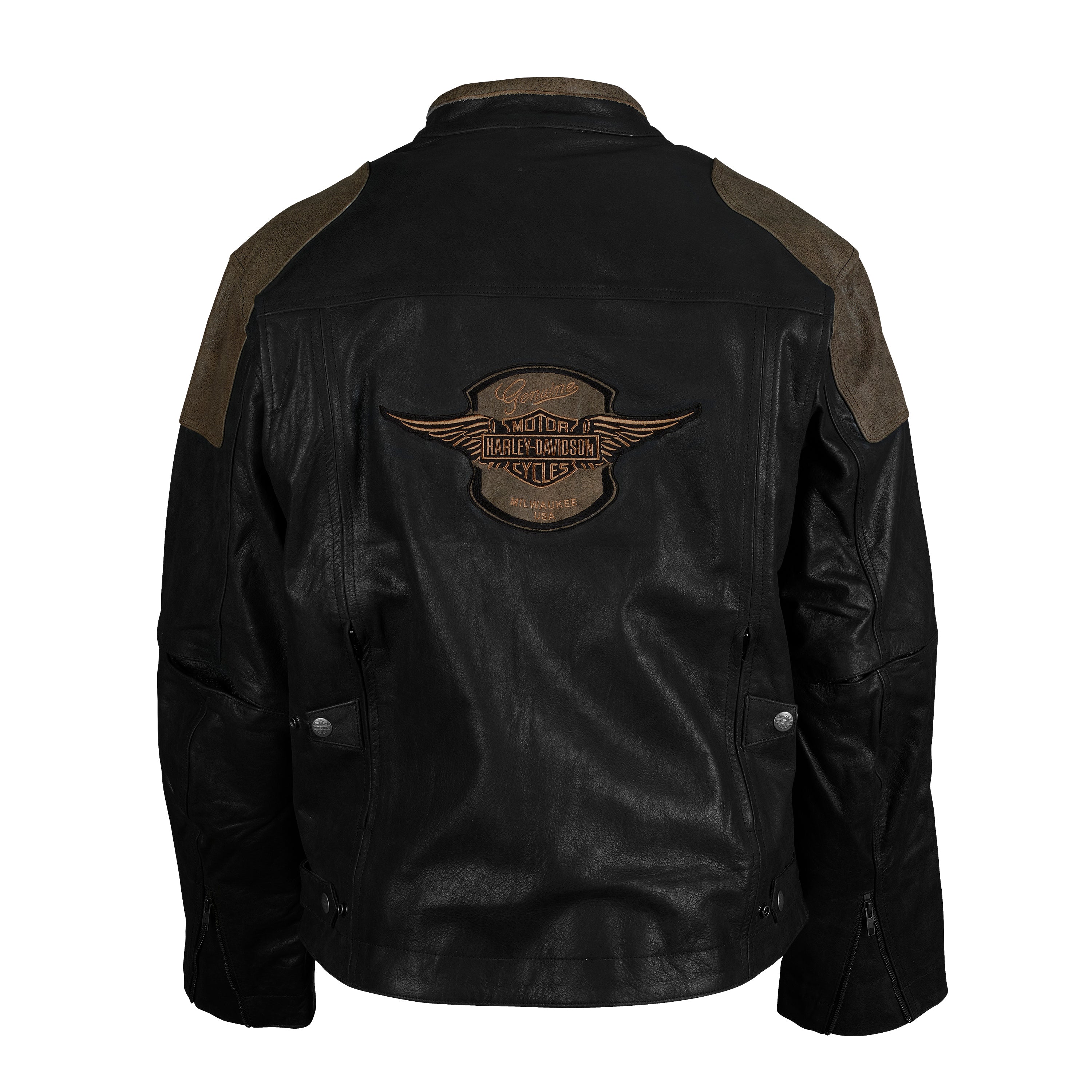 New Men's Black & Brown Motorbike Riding Jacket