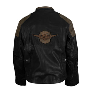 New Men's Black & Brown Motorbike Riding Jacket