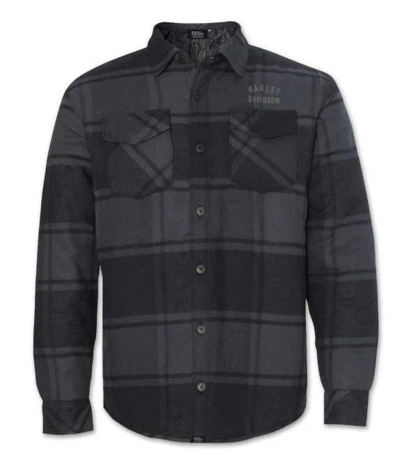 Men's H-D Race font Plaid Shirt Jacket