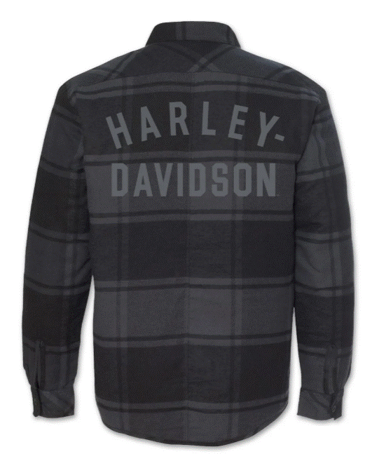 Men's H-D Race font Plaid Shirt Jacket