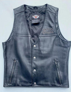 Harley Davidson Men’s ELEMENTS Black Eagle Leather Vest