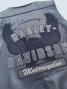 Harley Davidson Men’s ELEMENTS Black Eagle Leather Vest