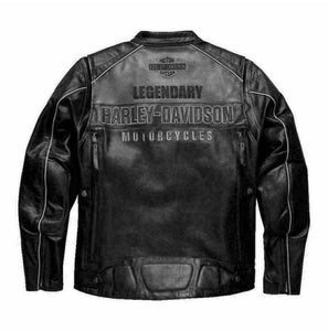 Harley Davidson Men's VOTARY Black Gray Leather Jacket
